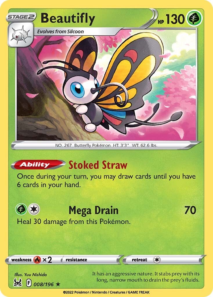 Beautifly (008/196) [Sword & Shield: Lost Origin] - Pokémon - Card Brawlers | Quebec | Canada |