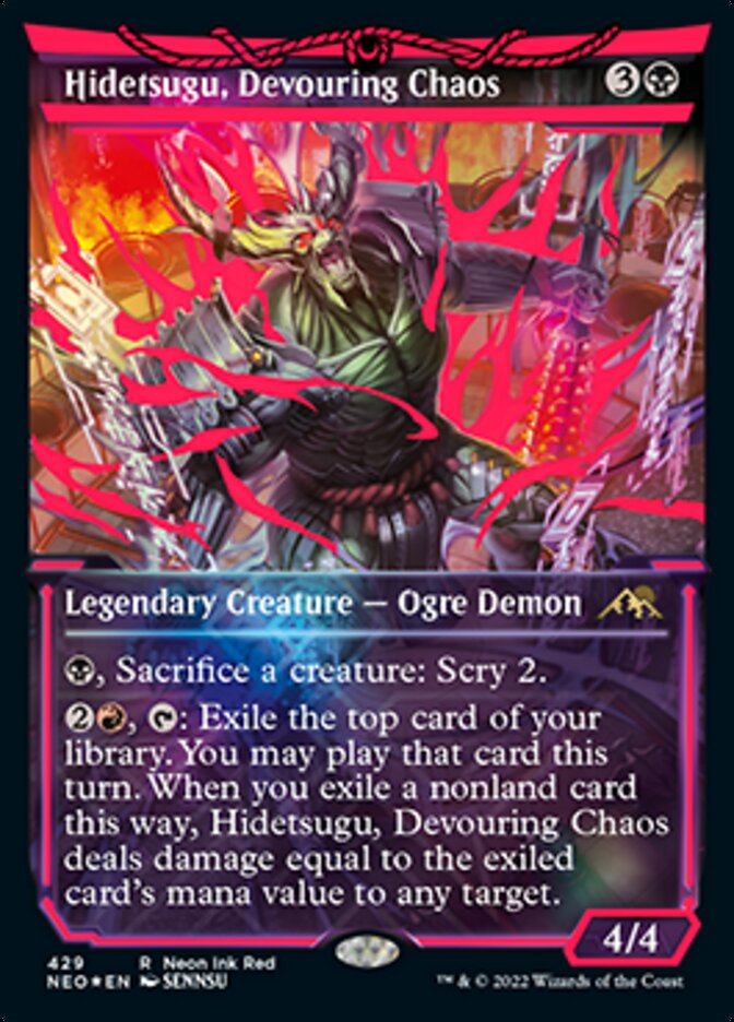 Hidetsugu, Devouring Chaos (Neon Ink Red) [Kamigawa: Neon Dynasty] - Magic: The Gathering - Card Brawlers | Quebec | Canada |