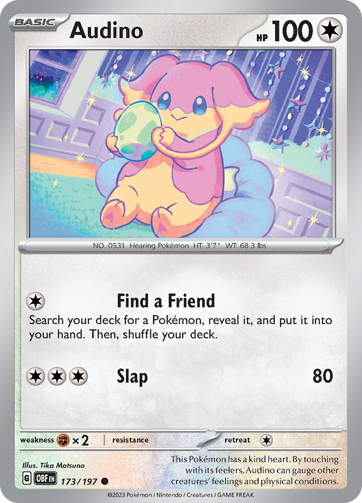 Audino (173/197) [Scarlet & Violet: Obsidian Flames] - Pokémon - Card Brawlers | Quebec | Canada |