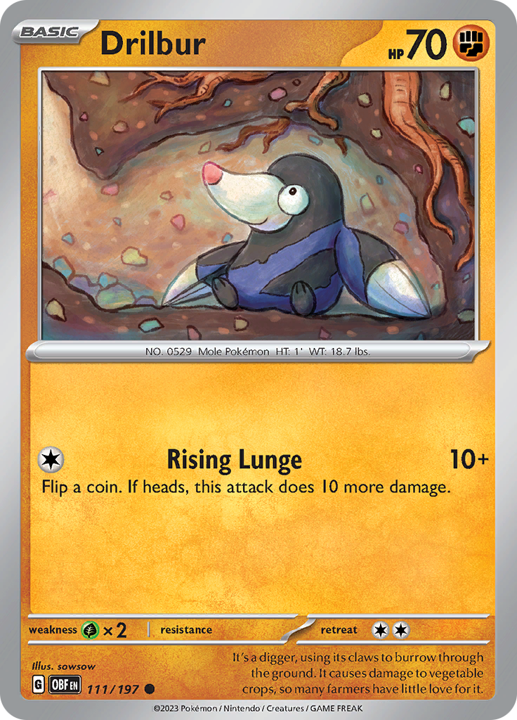 Drilbur (111/197) [Scarlet & Violet: Obsidian Flames] - Pokémon - Card Brawlers | Quebec | Canada |