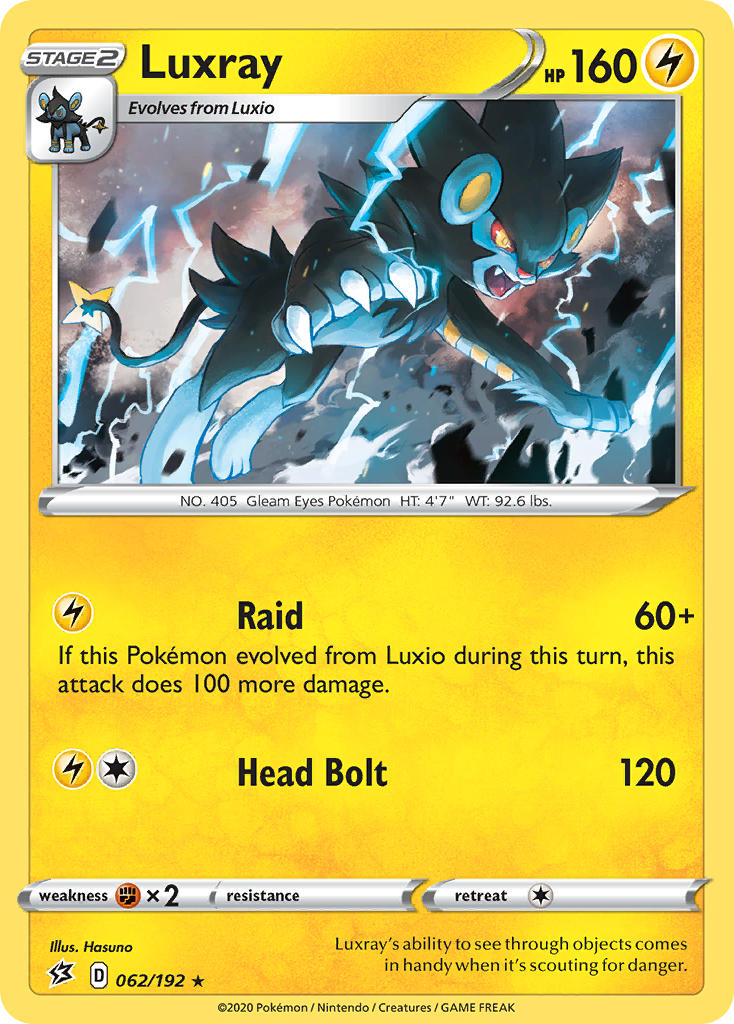 Luxray (062/192) (Theme Deck Exclusive) [Sword & Shield: Rebel Clash] - Pokémon - Card Brawlers | Quebec | Canada |