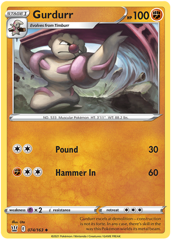 Gurdurr (074/163) [Sword & Shield: Battle Styles] - Pokémon - Card Brawlers | Quebec | Canada |