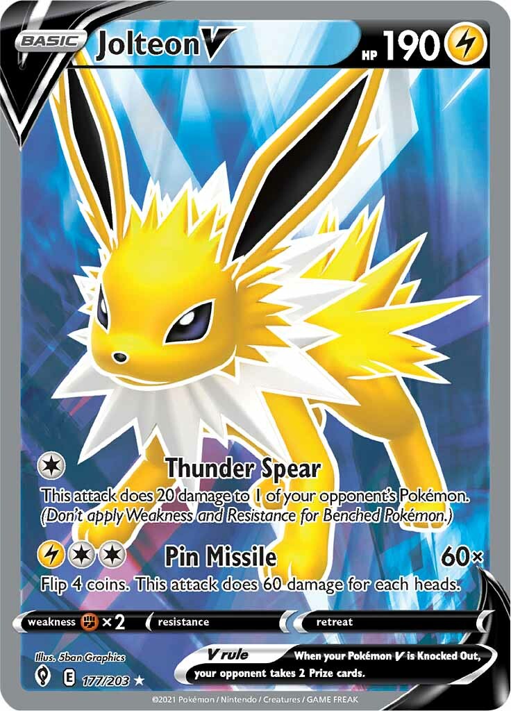 Jolteon V (177/203) [Sword & Shield: Evolving Skies] - Pokémon - Card Brawlers | Quebec | Canada |