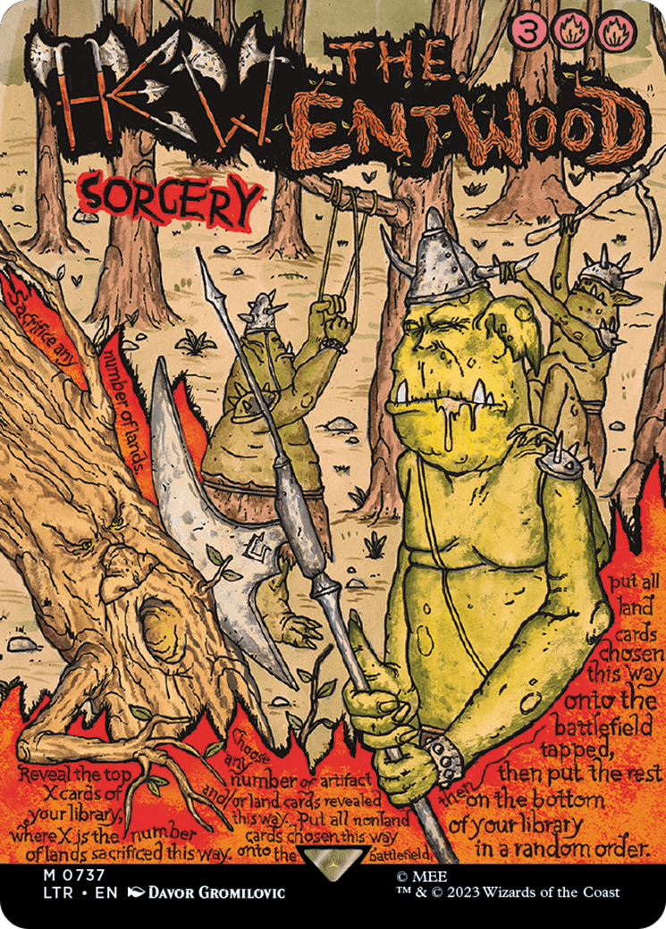 Hew the Entwood (Borderless Poster) [The Lord of the Rings: Tales of Middle-Earth] - Magic: The Gathering - Card Brawlers | Quebec | Canada |