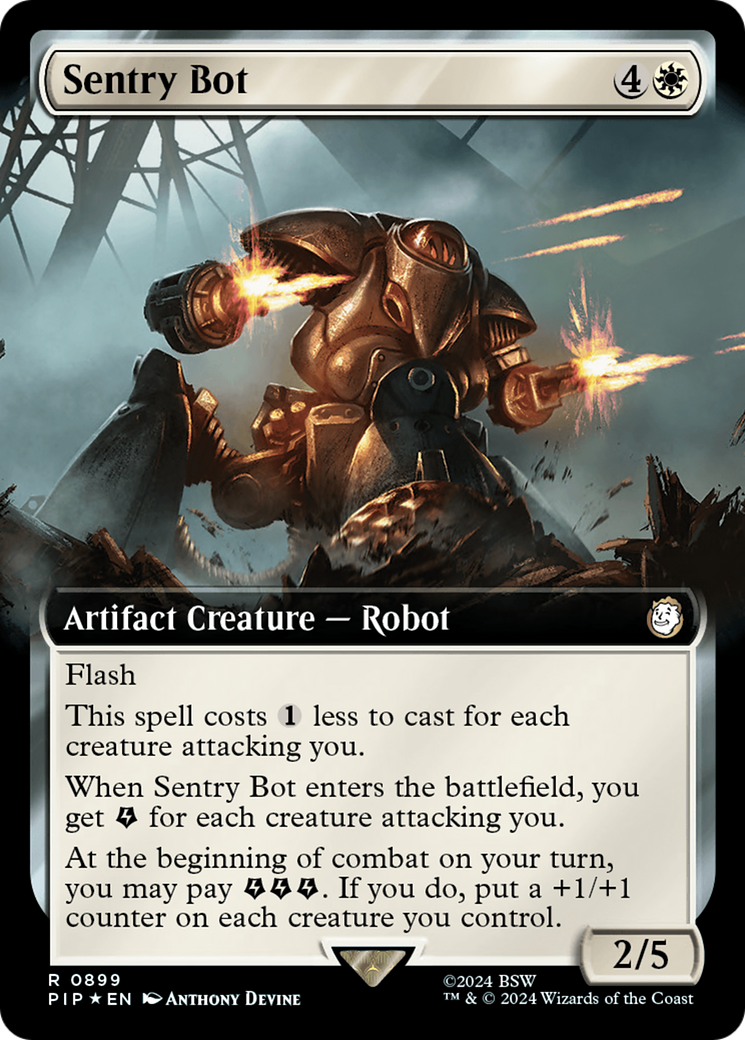 Sentry Bot (Extended Art) (Surge Foil) [Fallout] - Magic: The Gathering - Card Brawlers | Quebec | Canada |