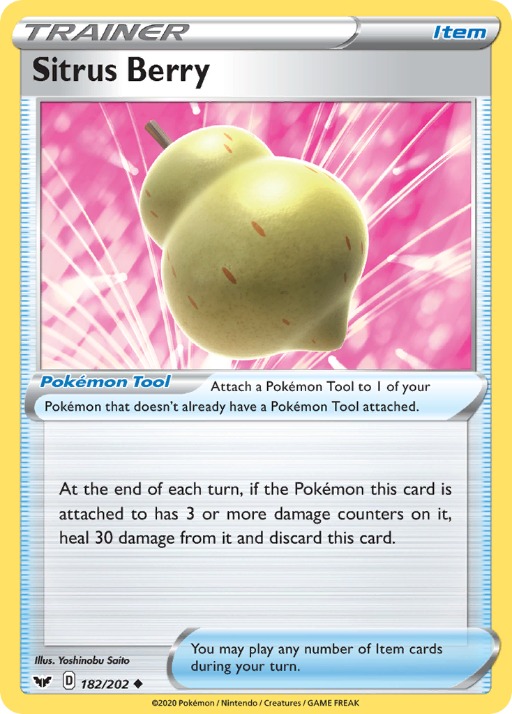 Sitrus Berry (182/202) [Sword & Shield: Base Set] - Pokémon - Card Brawlers | Quebec | Canada |