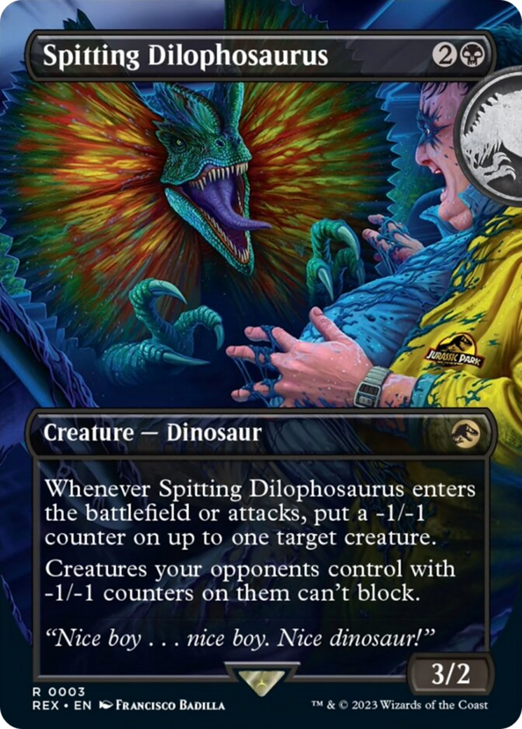 Spitting Dilophosaurus (Borderless) [Jurassic World Collection] - Magic: The Gathering - Card Brawlers | Quebec | Canada |