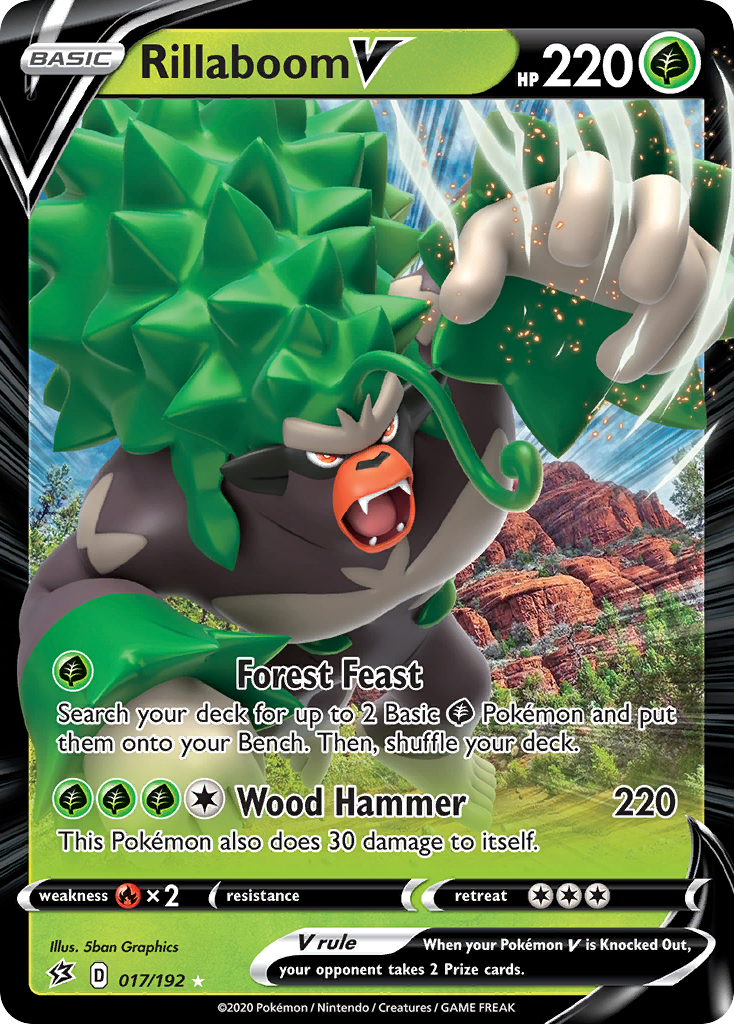Rillaboom V (017/192) [Sword & Shield: Rebel Clash] - Pokémon - Card Brawlers | Quebec | Canada |
