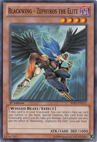 Blackwing - Zephyros the Elite [BP01-EN215] Common - Yu-Gi-Oh! - Card Brawlers | Quebec | Canada |