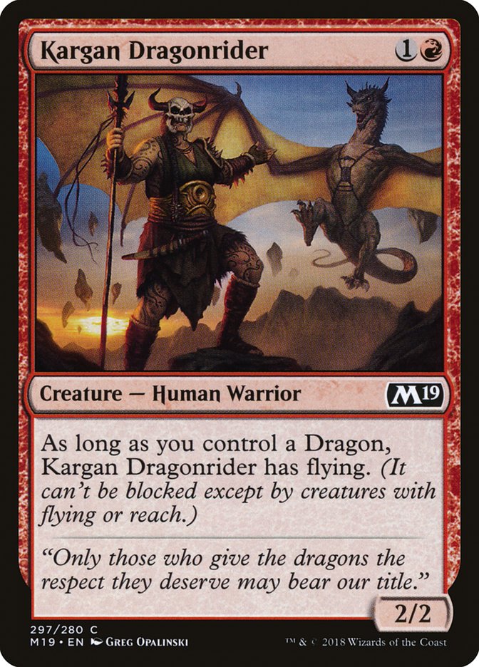 Kargan Dragonrider [Core Set 2019] - Magic: The Gathering - Card Brawlers | Quebec | Canada |