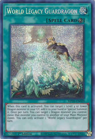 World Legacy Guardragon [MP20-EN029] Prismatic Secret Rare - Yu-Gi-Oh! - Card Brawlers | Quebec | Canada |