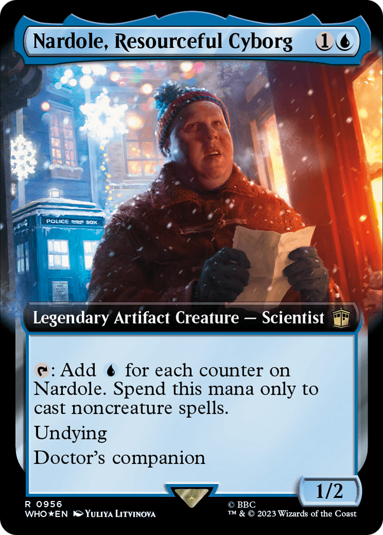 Nardole, Resourceful Cyborg (Extended Art) (Surge Foil) [Doctor Who] - Magic: The Gathering - Card Brawlers | Quebec | Canada |