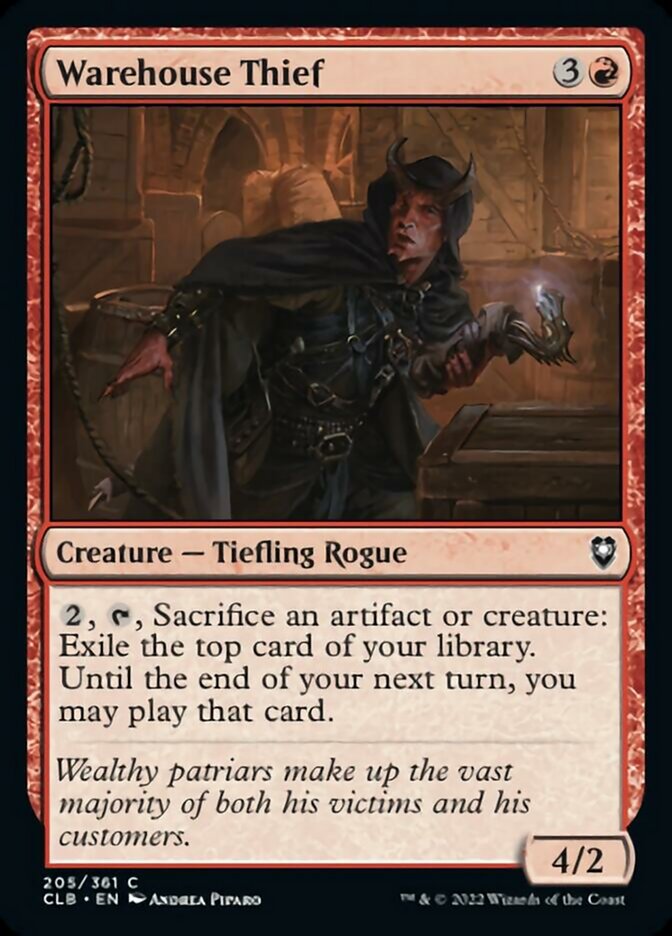 Warehouse Thief [Commander Legends: Battle for Baldur's Gate] - Magic: The Gathering - Card Brawlers | Quebec | Canada |