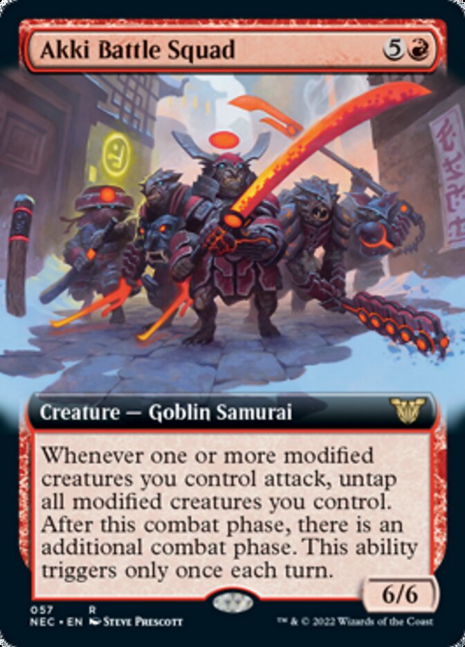 Akki Battle Squad (Extended Art) [Kamigawa: Neon Dynasty Commander] - Magic: The Gathering - Card Brawlers | Quebec | Canada |