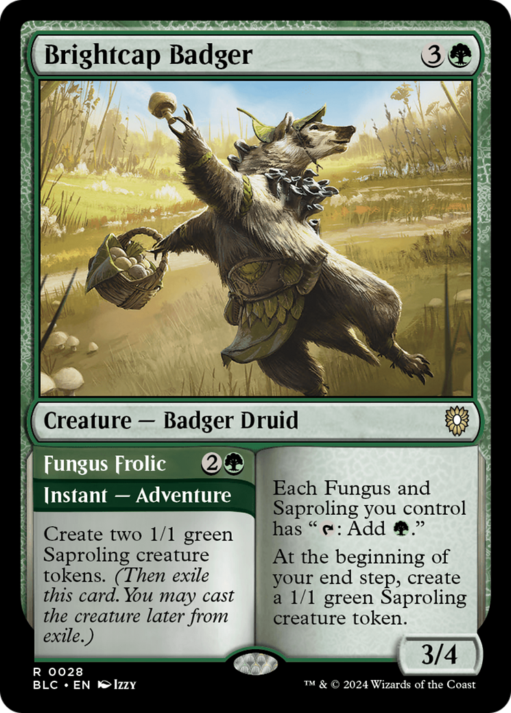 Brightcap Badger // Fungus Frolic [Bloomburrow Commander] - Magic: The Gathering - Card Brawlers | Quebec | Canada |