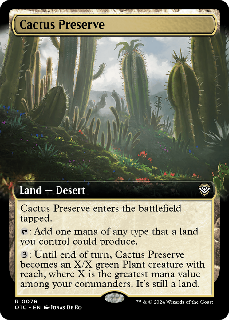 Cactus Preserve (Extended Art) [Outlaws of Thunder Junction Commander] - Magic: The Gathering - Card Brawlers | Quebec | Canada |