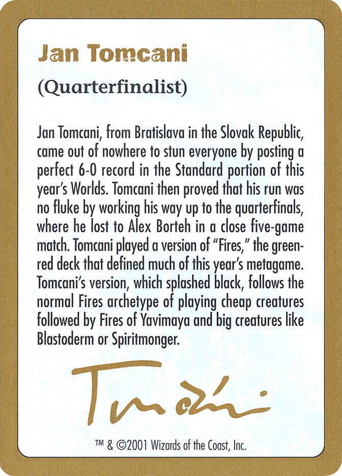 Jan Tomcani Bio [World Championship Decks 2001] - Magic: The Gathering - Card Brawlers | Quebec | Canada |