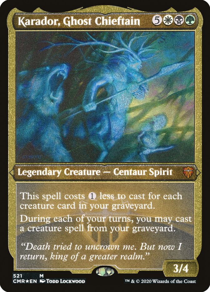 Karador, Ghost Chieftain (Etched) [Commander Legends] - Magic: The Gathering - Card Brawlers | Quebec | Canada |