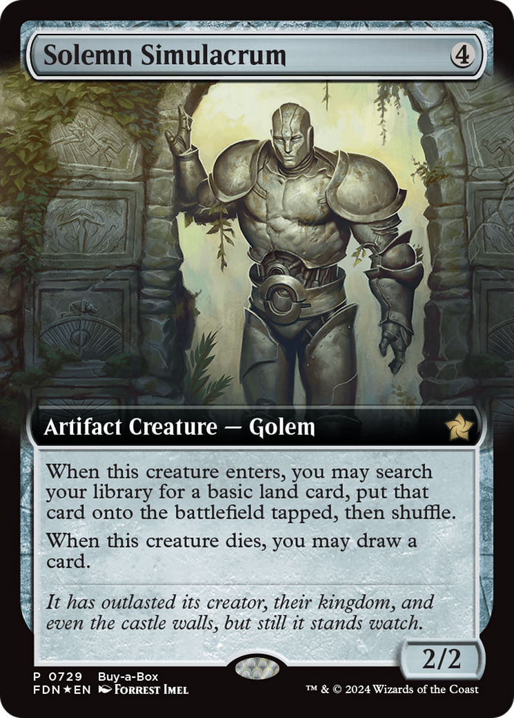 Solemn Simulacrum (Extended Art) (Buy-A-Box) [Foundations Promos] - Magic: The Gathering - Card Brawlers | Quebec | Canada |