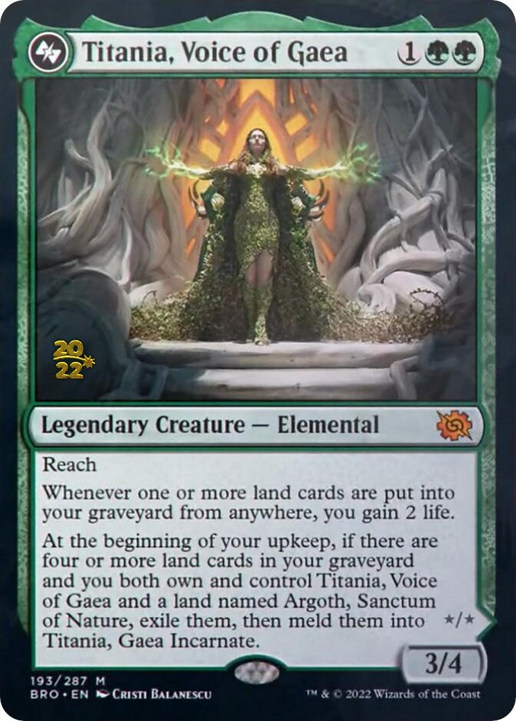 Titania, Voice of Gaea [The Brothers' War Prerelease Promos] - Magic: The Gathering - Card Brawlers | Quebec | Canada |