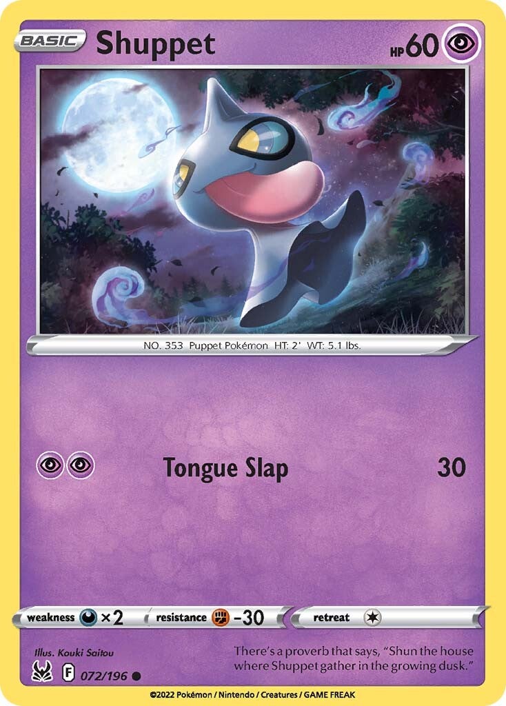 Shuppet (072/196) [Sword & Shield: Lost Origin] - Pokémon - Card Brawlers | Quebec | Canada |