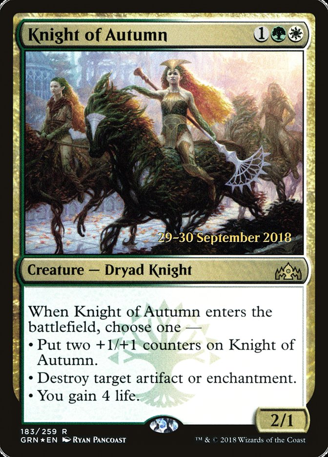 Knight of Autumn [Guilds of Ravnica Prerelease Promos] - Magic: The Gathering - Card Brawlers | Quebec | Canada |