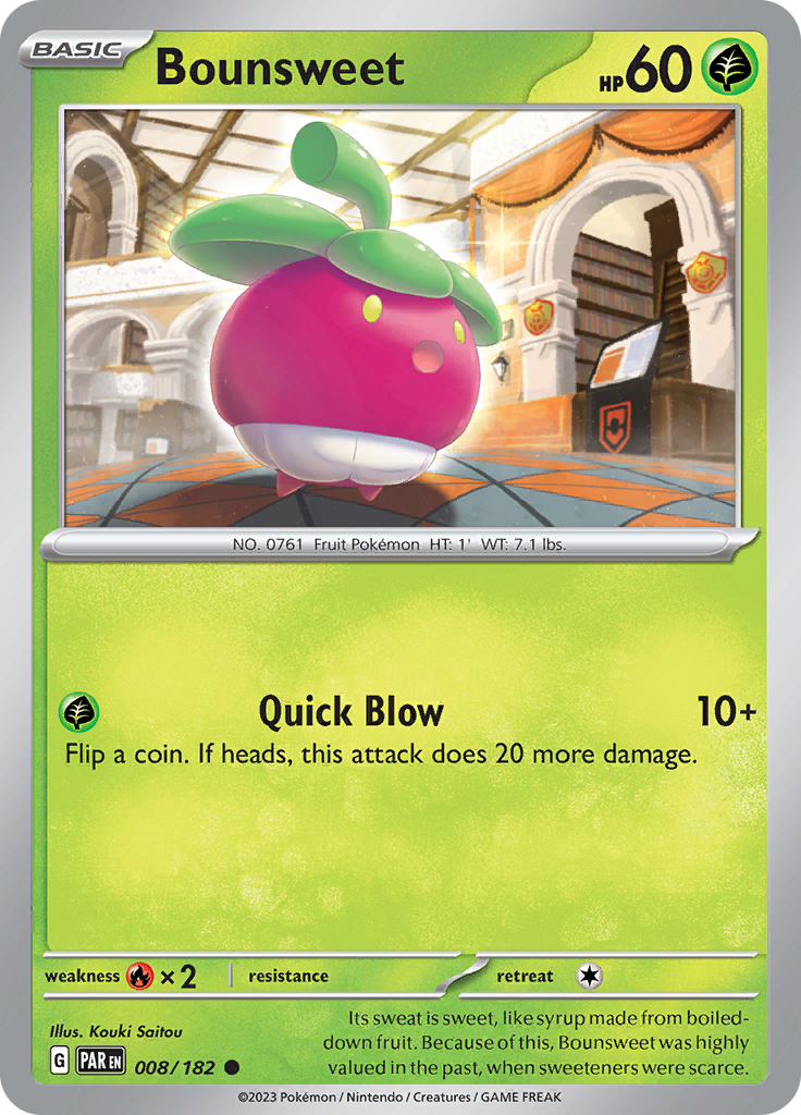 Bounsweet (008/182) [Scarlet & Violet: Paradox Rift] - Pokémon - Card Brawlers | Quebec | Canada |