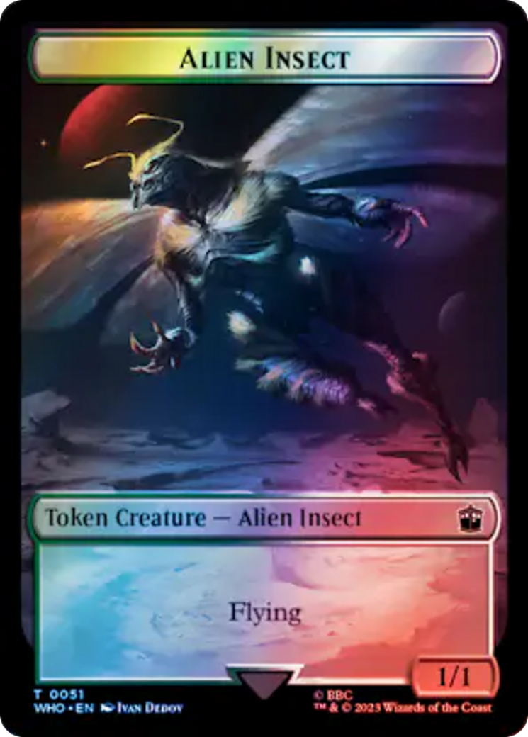 Soldier // Alien Insect Double-Sided Token (Surge Foil) [Doctor Who Tokens] - Magic: The Gathering - Card Brawlers | Quebec | Canada |