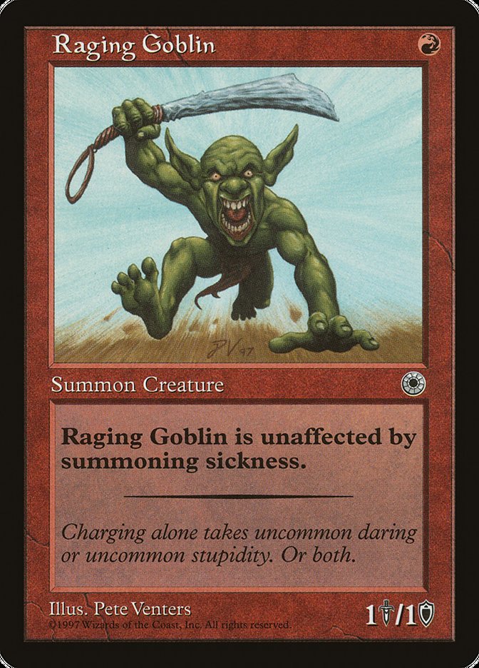 Raging Goblin (With Flavor Text) [Portal] - Magic: The Gathering - Card Brawlers | Quebec | Canada |