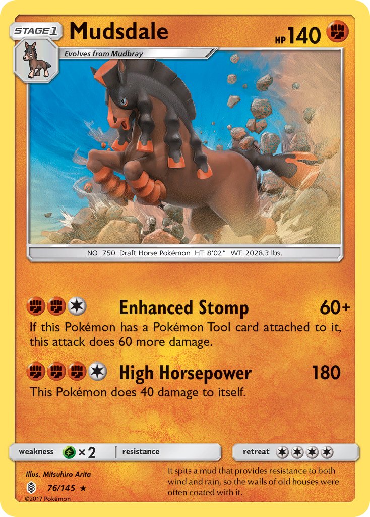 Mudsdale (76/145) (Prerelease Kit Exclusive) (Theme Deck Exclusive) [Sun & Moon: Guardians Rising] - Pokémon - Card Brawlers | Quebec | Canada |