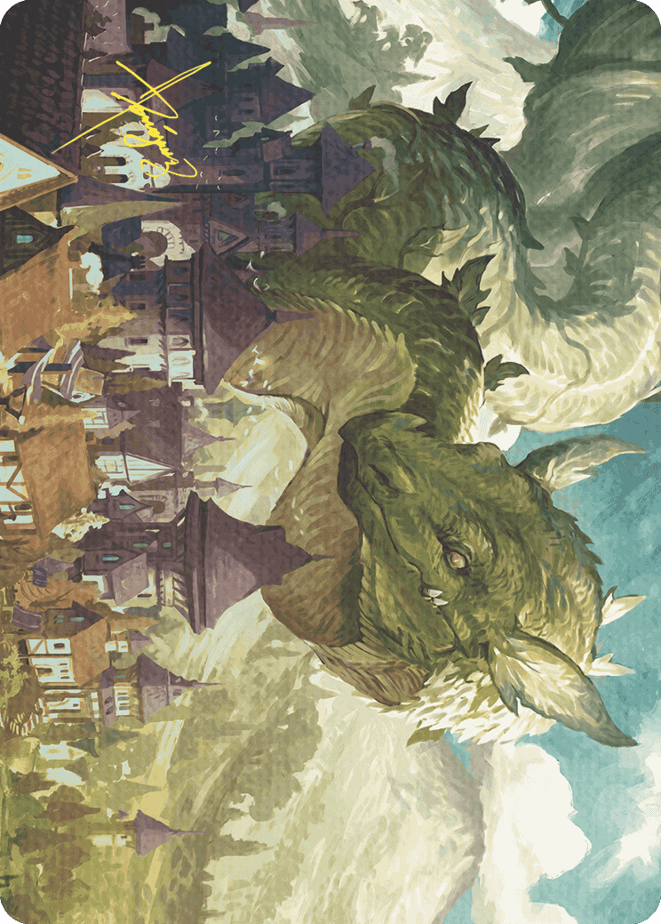Beanstalk Wurm Art Card (Gold-Stamped Signature) [Wilds of Eldraine Art Series] - Magic: The Gathering - Card Brawlers | Quebec | Canada |