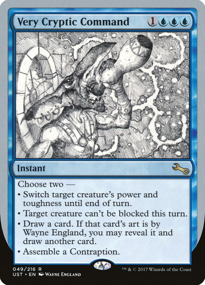 Very Cryptic Command (Black and White Art) [Unstable] - Magic: The Gathering - Card Brawlers | Quebec | Canada |