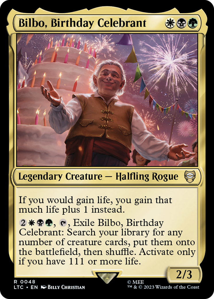 Bilbo, Birthday Celebrant [The Lord of the Rings: Tales of Middle-Earth Commander] - Magic: The Gathering - Card Brawlers | Quebec | Canada |