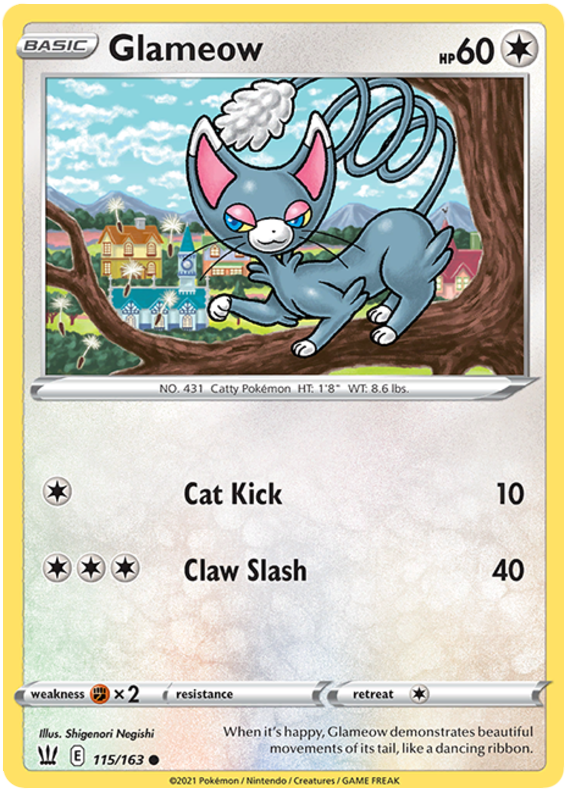 Glameow (115/163) [Sword & Shield: Battle Styles] - Pokémon - Card Brawlers | Quebec | Canada |