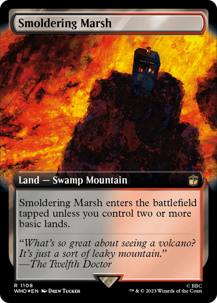 Smoldering Marsh (Extended Art) (Surge Foil) [Doctor Who] - Magic: The Gathering - Card Brawlers | Quebec | Canada |