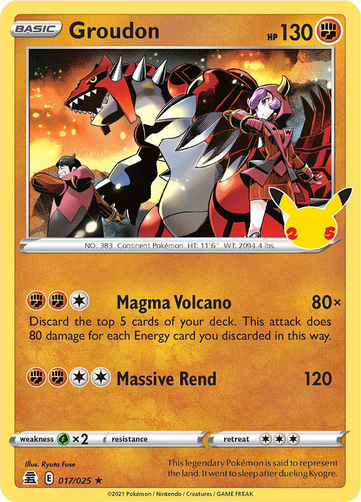 Groudon (017/025) [Celebrations: 25th Anniversary] - Pokémon - Card Brawlers | Quebec | Canada |