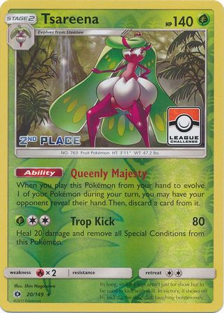 Tsareena (20/149) (League 2nd Place) [Sun & Moon: Base Set] - Pokémon - Card Brawlers | Quebec | Canada |