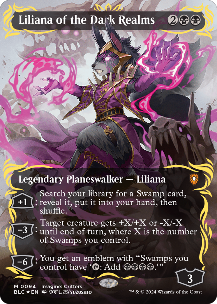 Liliana of the Dark Realms (Borderless) (Raised Foil) [Bloomburrow Commander] - Magic: The Gathering - Card Brawlers | Quebec | Canada |