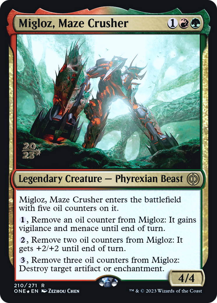 Migloz, Maze Crusher [Phyrexia: All Will Be One Prerelease Promos] - Magic: The Gathering - Card Brawlers | Quebec | Canada |