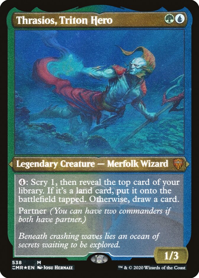 Thrasios, Triton Hero (Etched) [Commander Legends] - Magic: The Gathering - Card Brawlers | Quebec | Canada |