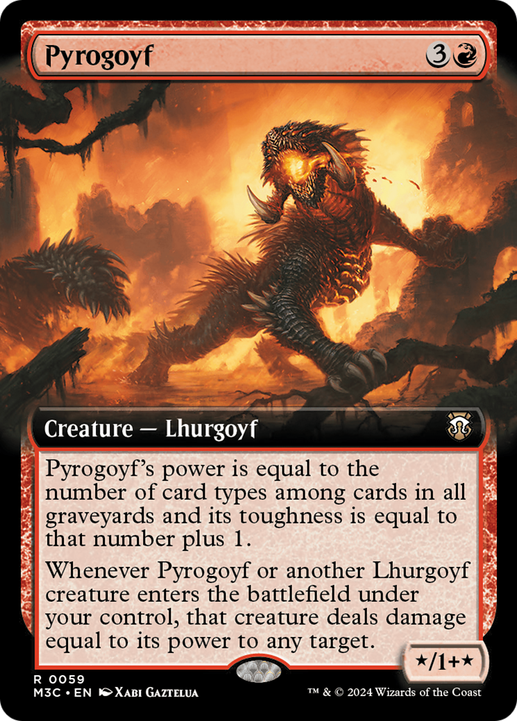 Pyrogoyf (Extended Art) (Ripple Foil) [Modern Horizons 3 Commander] - Magic: The Gathering - Card Brawlers | Quebec | Canada |