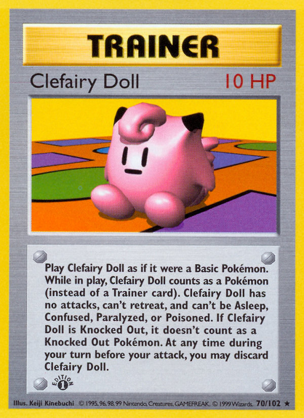 Clefairy Doll (70/102) (Shadowless) [Base Set 1st Edition] - Pokémon - Card Brawlers | Quebec | Canada |