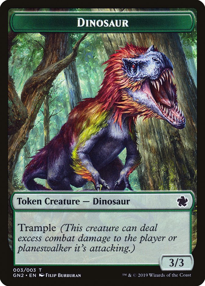 Dragon // Dinosaur Double-Sided Token [Game Night 2019 Tokens] - Magic: The Gathering - Card Brawlers | Quebec | Canada |