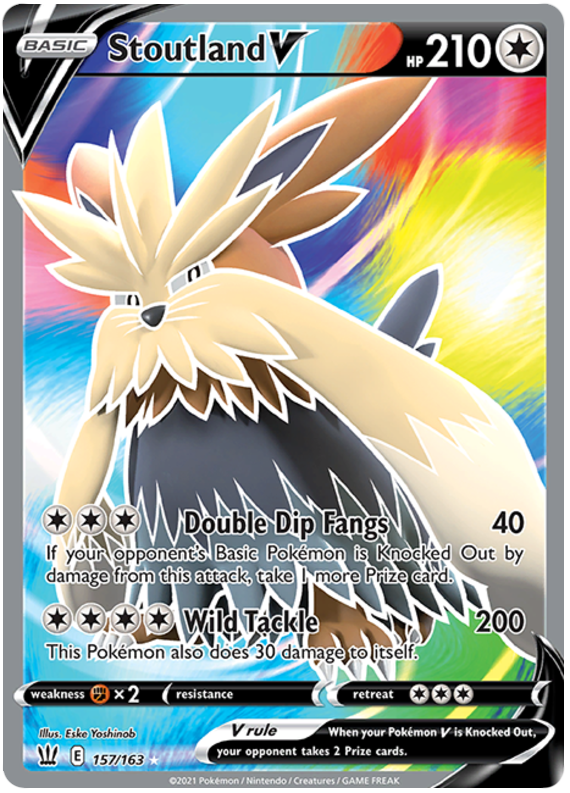 Stoutland V (157/163) [Sword & Shield: Battle Styles] - Pokémon - Card Brawlers | Quebec | Canada |