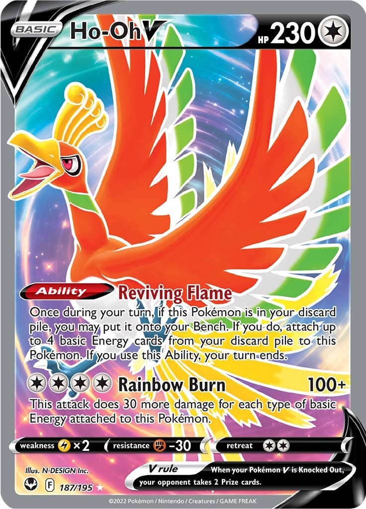 Ho-oh V (187/195) [Sword & Shield: Silver Tempest] - Pokémon - Card Brawlers | Quebec | Canada |