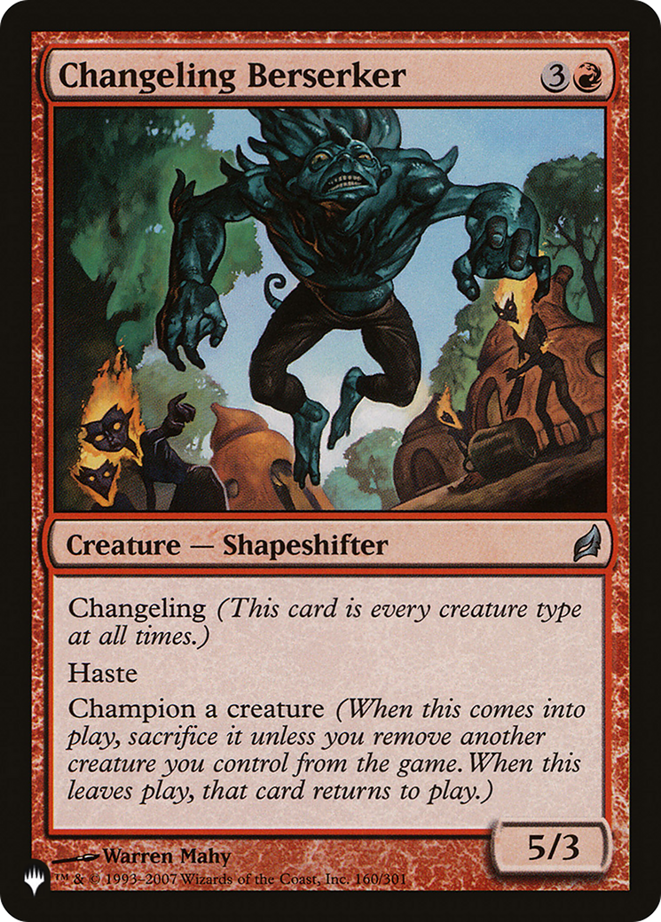 Changeling Berserker [The List] - Magic: The Gathering - Card Brawlers | Quebec | Canada |