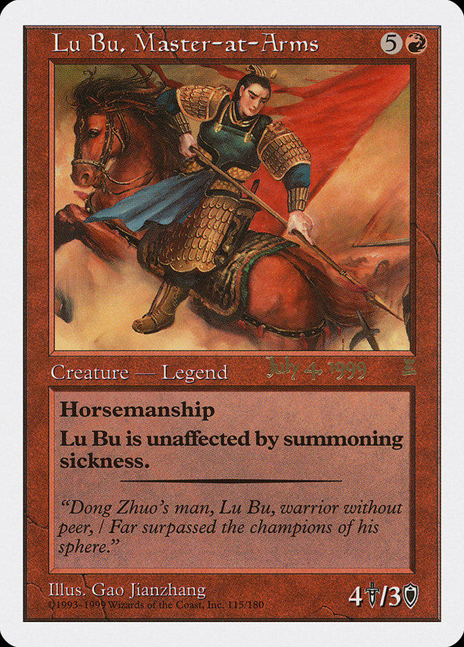 Lu Bu, Master-at-Arms (July 4, 1999) [Portal Three Kingdoms Promos] - Magic: The Gathering - Card Brawlers | Quebec | Canada |