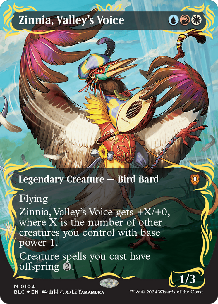 Zinnia, Valley's Voice (Borderless) (Raised Foil) [Bloomburrow Commander] - Magic: The Gathering - Card Brawlers | Quebec | Canada |