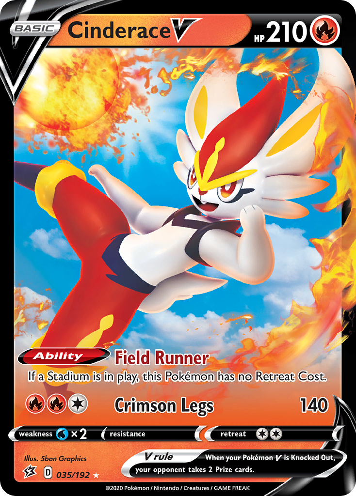 Cinderace V (035/192) [Sword & Shield: Rebel Clash] - Pokémon - Card Brawlers | Quebec | Canada |