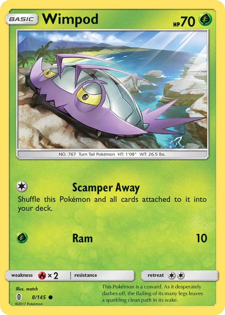 Wimpod (8/145) [Sun & Moon: Guardians Rising] - Pokémon - Card Brawlers | Quebec | Canada |